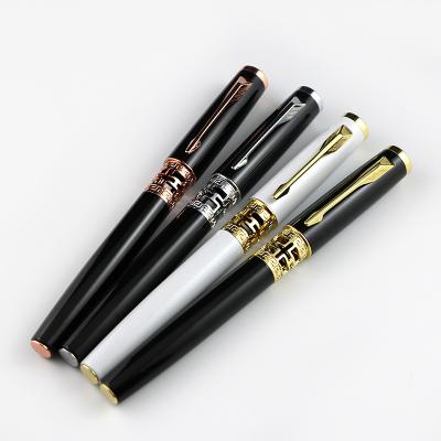 China New Normal Custom Logo Hollow Pen Black Rose Gold Business Metal Roller Pens for sale