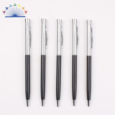 China Promotional Pen Slim Twist Action Metal Promotional Customized Company Logo Ball Pen for sale