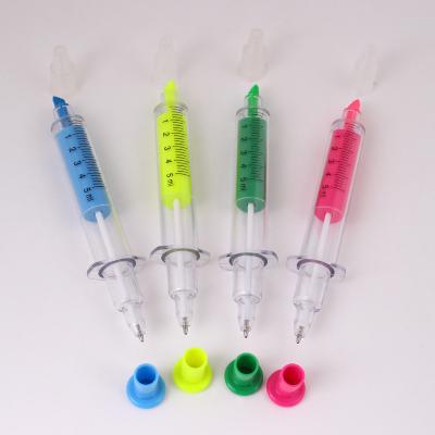 China office & School Pen 2 in 1 Plastic Ball Pen Logo Highlighter Marker Glitter Pen for sale