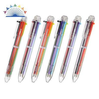 China New Products Multi Color Optional Ball Pen 6 Color Retractable Ball Pen Hot Pen 6 Color Retractable Ballpoint Pen for sale