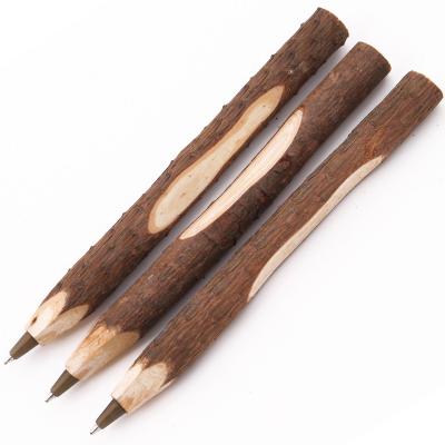 China office & School Pen Environmental Pine Novelty Original Rollerball Pen Handmade DIY Wooden Ballpoint Pen for sale