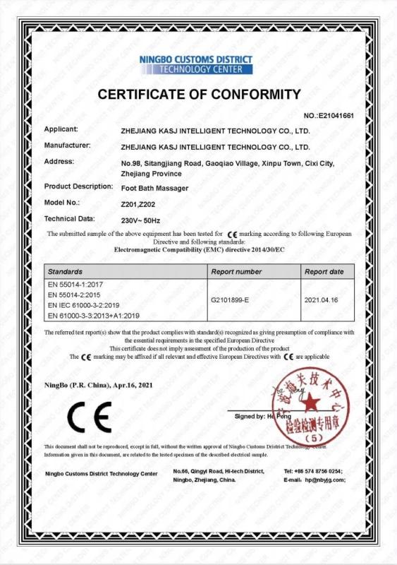 CE - Zhejiang Kasj Intelligent Technology Co., Ltd.
