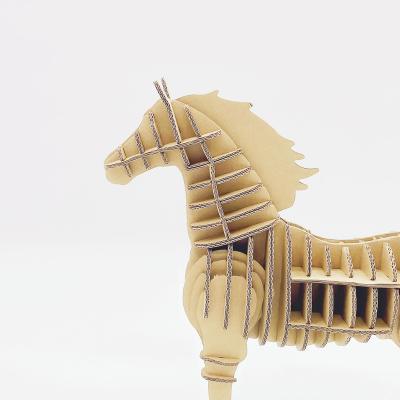 China Toy Factory Direct Sale Cartoon Puzzle 3D Bedroom Puzzle Diy Cardboard Toy 3D Horse Paper Puzzle for sale