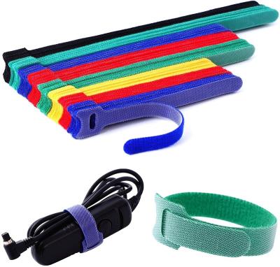 China Eco-friendly Colorful Flexible Automatic Double Side Reusable Carry Self Gripping Cinch Strap/Hook Buckle Cable Tie for sale