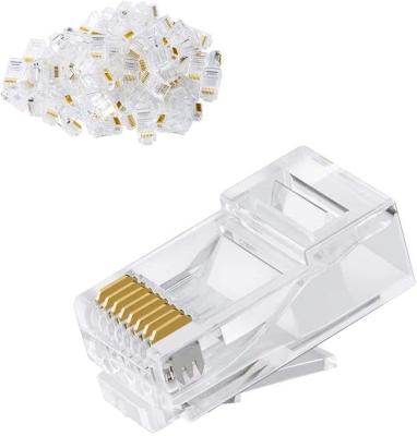 China Cat6 Power Connector Cat 6 Cat5e Ethernet Cable Crimp Connectors UTP Network Plug For Solid Wire And Standard Cable for sale