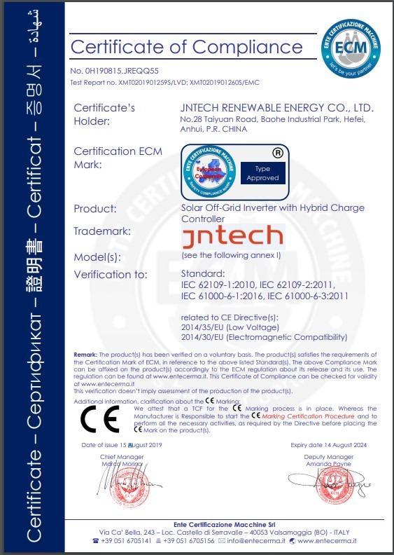 CE - Jntech Renewable Energy Co., Ltd.