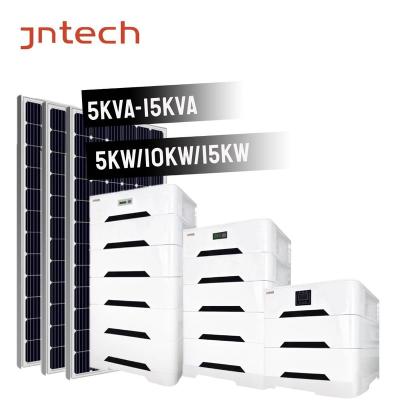 China Jntech 5kw 10kw 15kw WiFi/GPRS hybrid solar power system with lithium ion battery storage solar power systems with mppt for home for sale