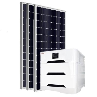 China Home Solar Power Storage Hybrid System 5KW 6KW 7KW 8KW 10KW Jntech Solar Power System With 10kwh Storage Battery for sale