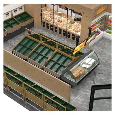 China Double Sided Vegetable And Fruit Rack For Supermarket for sale