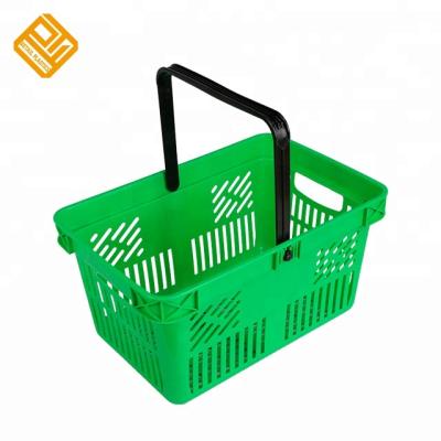 China Wholesale Supermarket Retail Grocery Plastic Easy-carry Single Handle Shopping Basket for sale