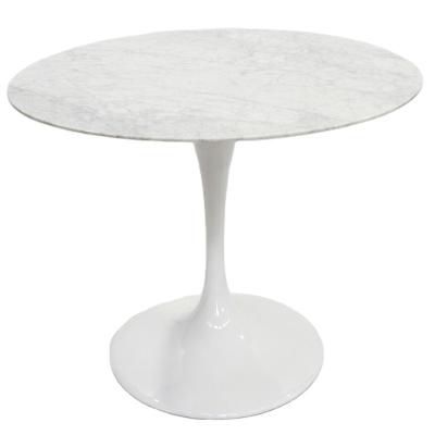 China Soft Selection Fiberglass Hot Sale Modern Marble Round Glass Dining Table for sale