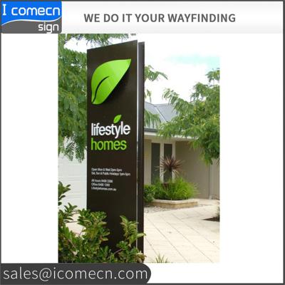 China New Design Illuminated Outdoor LED Hotel Pylon Sign for sale