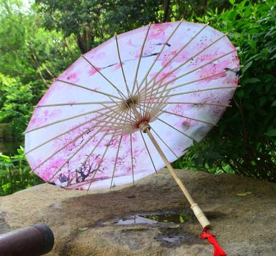 China China Colorful Silk Parasol Chinese Umbrella With Bamboo Handle For Dancing for sale