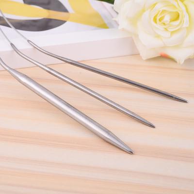 China Household Sundries Wholesale Length 80 Cm Knitting Tool Reusable Circular Needle Set Stainless Steel Ring Needle Sweater Needle for sale