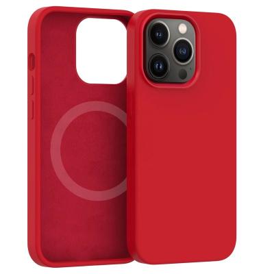 China Wholesale Shockproof Liquid Silicone Cell Phone Magnetic Case Cover For iPhone 14 12 13 pro max with factory price for sale