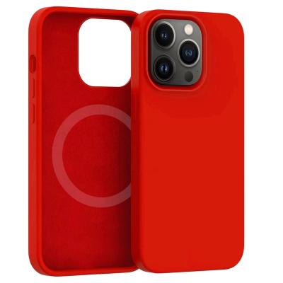 China Factory Price Shockproof Silicone Magnetic Case For iPhone 12 13 14 Pro Max Customize Mobile Phone Case Cover With Magnetic Wholesale for sale