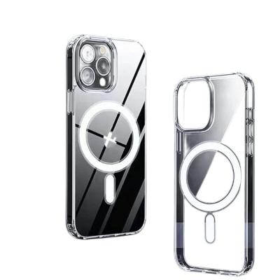 China Factory Wholesale Shockproof Magnetic Clear Phone Case For iPhone 14 Ultra Thin Safe Case for sale