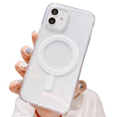 China Shockproof Shockproof Magnetic Clear Phone Case For iPhone Mobile Phone Case Transparent Cover With Factory Price for sale