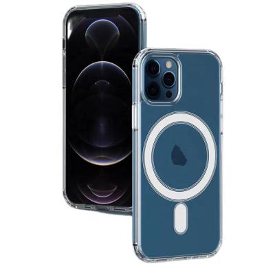 China Shockproof Shockproof Magnetic Clear Case Cover For iPhone 11 12 13 14 Pro Max Transparent Clear Mobile Phone Cover 14 Models Available for sale