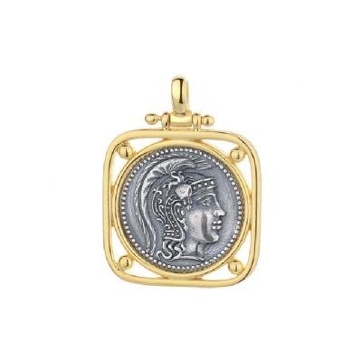 China Vintage AMYAOO Ancient Greek Sterling Silver Female Pendant Coins Europe And The United States Lightweight Luxury Silver Coins Necklace for sale