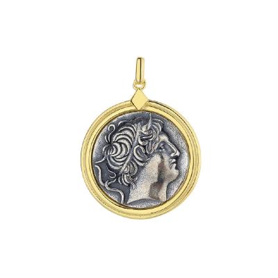 China Vintage AMYAOO Retro Coin Ornament S925 Niche Design Sense Ancient Greek Literary Sterling Silver Female Pendant Necklace for sale