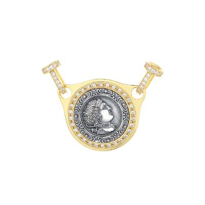 China Vintage AMYAOO Greek Goddess Of The Moon Ancient Coin 925 Sterling Silver Pendant High Grade Accessories for sale