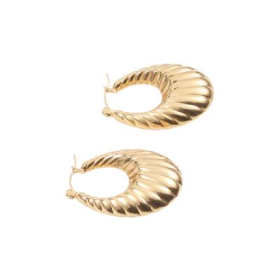 China AMYAOO Factory OEM ODM Fashion Cavity Stainless Steel Crescent Romantic Earrings Female Small Circle for sale