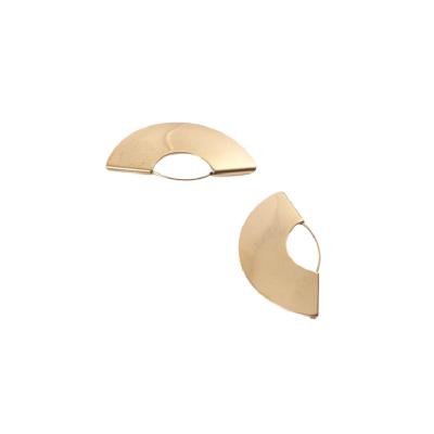 China Other AMYAOO Factory OEM ODM Boho Jewelry Half Moon Gold Hoop Earrings Stainless Steel Fan Minimalist Earrings for sale