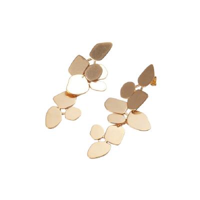 China Fashion Romantic Jewelry OEM ODM Factory AMYAOO Sequin Coin Bohemian Disc Dangle Luster Tone Stainless Steel Stud Earrings Silver for sale