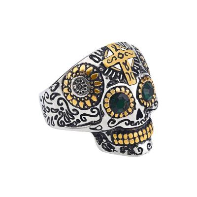 China CLASSIC Mens Jewelry Hip Hop Jewelry Stainless Steel OEM ODM Factory AMYAOO Skull Rings Gothic Ring Eyes Men Ring Vintage Skull Jewelry for sale