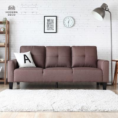 China Dark Brown Modern Design 3 Seater Living Room Sofa Couch Charcoal Tufted Back Tufted for sale