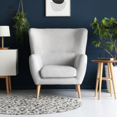 China Modern simple living room furniture high chair sofa accent armchair velvet armchair high back velvet white for sale