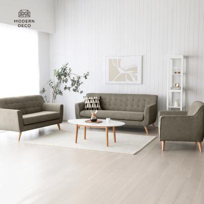 China Living room tufted sofa set furniture 3 hook fabric 1 2 3 seater combination couch nordic design modern deco 2021 for sale