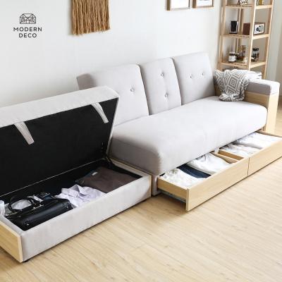 China (Other) Multifunctional convertible sectional corner sofa bed 2 seater adjustable sofabed with storage under for sale