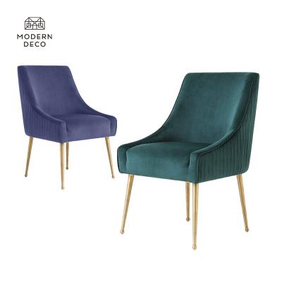 China Velvet Armchair Velvet Fabric Leisure Chairs For Dining Room Customized Wholesale Gray Black Green Navy Blue Pink for sale