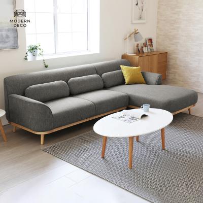 China Best L Shape Convertible Scandinavian Custom Nordic European Modern Fabric Wide Sectional Sofa With Backrest Reverberating Room Alibaba 2021 for sale