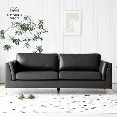 China Metal Leg Black Faux Leather 3 Seat Sofa In Stock Now Ready To Ship For Delivery Wholesale Volume To Buy Armonia ModernDeco Modern Furniture for sale