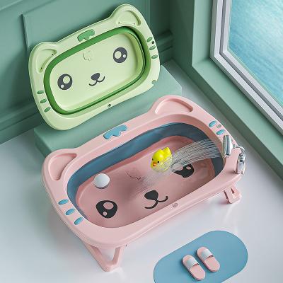 China 2020 Viable Baby Bathtubs And Showers Products Cartoon Cat Free Style Cute Folding Bathtub for sale