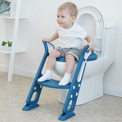 China 2022 Newest Train Baby Toilet Ladder Plastic Foldable Toddler Potty Training Seat With Step Stools for sale