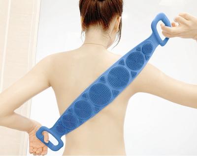 China Simple Long Handle Band Silicone Bath Massage Shower Plus Size Belt for sale