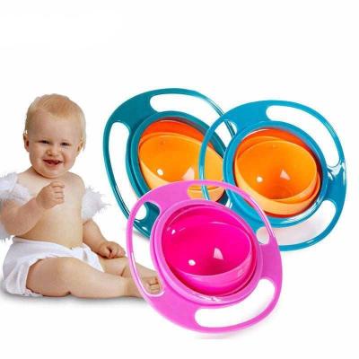 China Free Wholesale Colorful Material Universal Bowl BPA Gyro Rotating Flying Saucer PP Baby Toys UFO Training Bowl for sale