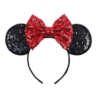 China European and American princess snow headband cartoon party style sequin prom mouse ears white headbands for sale