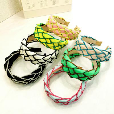 China European and American style handmade twist braided hair tie braided plaid hair accessories headband headband for sale