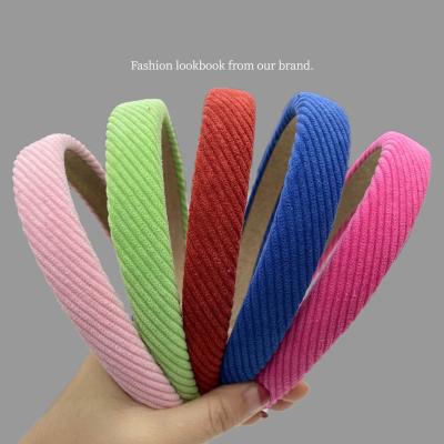 China 2021 Fashion Solid Color Make Up Hairband Velvet Sponge Hairband Women for sale