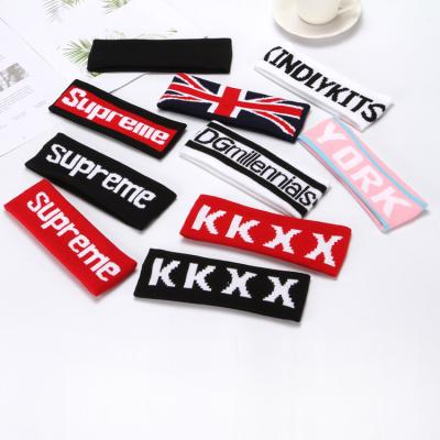 China European and American style fashion women men hair band sports hip-hop headband woolen letters knitted headband for sale