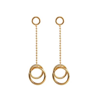 China CLASSIC Women Gold Round Shape 29mm Large Imitated Circle Fashionable Earrings for sale