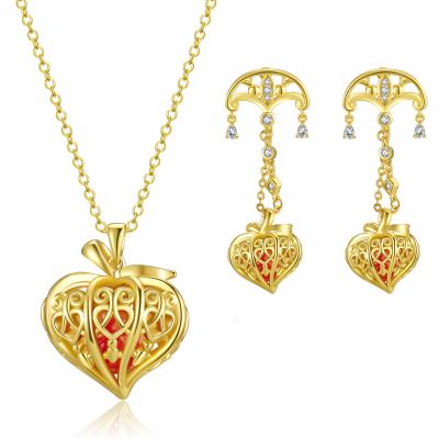 China New Design Women Ethnic Jewelry Set Real 18K Gold / Platinum Plated Necklace And Earring Pendant Jewelry Set for sale