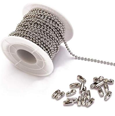 China Tag Connector 2.4mm To 12mm Round Bead Metal Roll Ball Chain Connectors Roller Shade Stainless Steel Ball Chain for sale