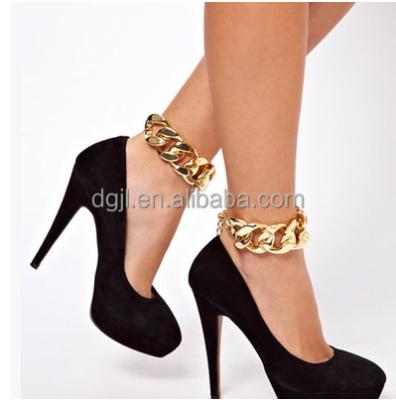 China Pop punk Euro-American restriction fashion foot chain anklets flat chunky chain for sale