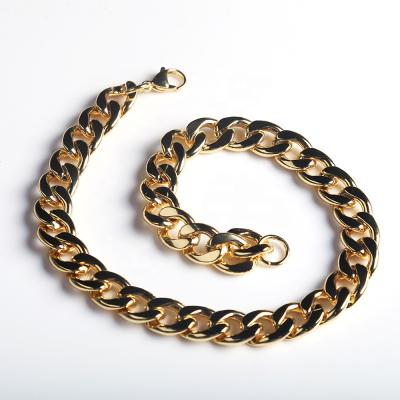 China Women Foot Jewelry Casual/Sporty Bracelet 14k 18k Gold Plated Miami Stainless Steel Cuban Link Chain Anklets for sale